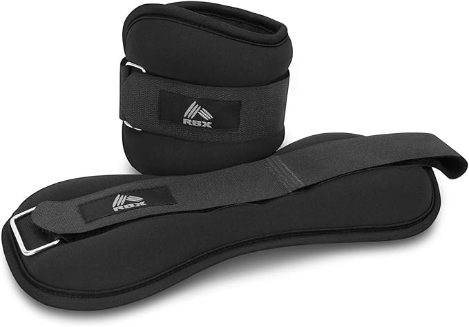 RBX Ankle and Wrist Weights for Women and Men - Velcro Straps, Made for Jogging, Walking, Resistance Training, and Physical Therapy (Set of 1 Weight) - Soft Touch Material