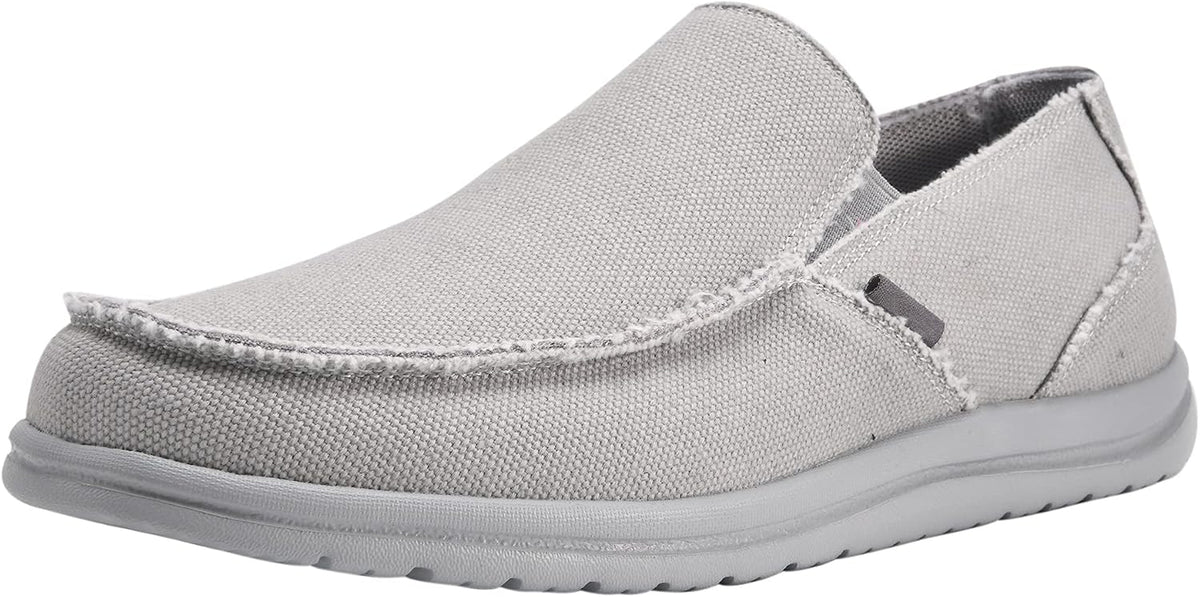 Mens Canvas Shoes Slip On Loafers Deck Shoes Walking Lightweight Causal Slip-ons
