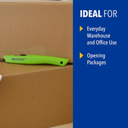 Westcott 17519 Full-Size Ceramic Blade Box Cutter, Retractable Utility Knife