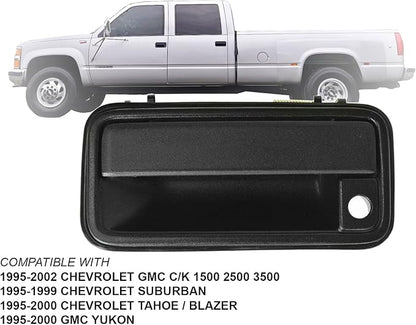 APA Replacement Textured Black Outer Front Door Handle for 1995-2002 C K C1500 C2500 C3500 1995-2000 Tahoe Yukon Blazer 1995-1999 Suburban Driver Left LH Side GM1310132