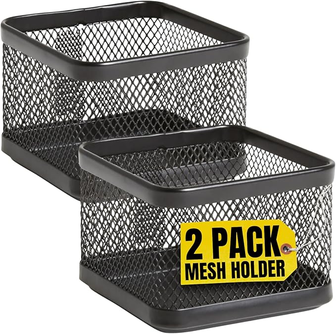 1InTheOffice Mesh Paperclip Holder For desk, Paperclip Holder Desk Accessories Holder(2 Pack)