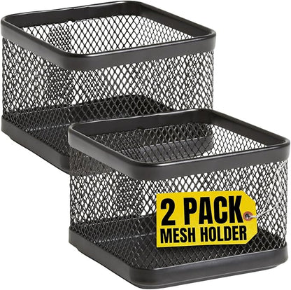 1InTheOffice Mesh Paperclip Holder For desk, Paperclip Holder Desk Accessories Holder(2 Pack)