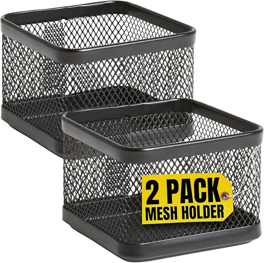 1InTheOffice Mesh Paperclip Holder For desk, Paperclip Holder Desk Accessories Holder(2 Pack)
