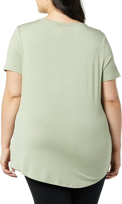 Essentials Women's Short-Sleeve Scoopneck Tunic, Pack of 2