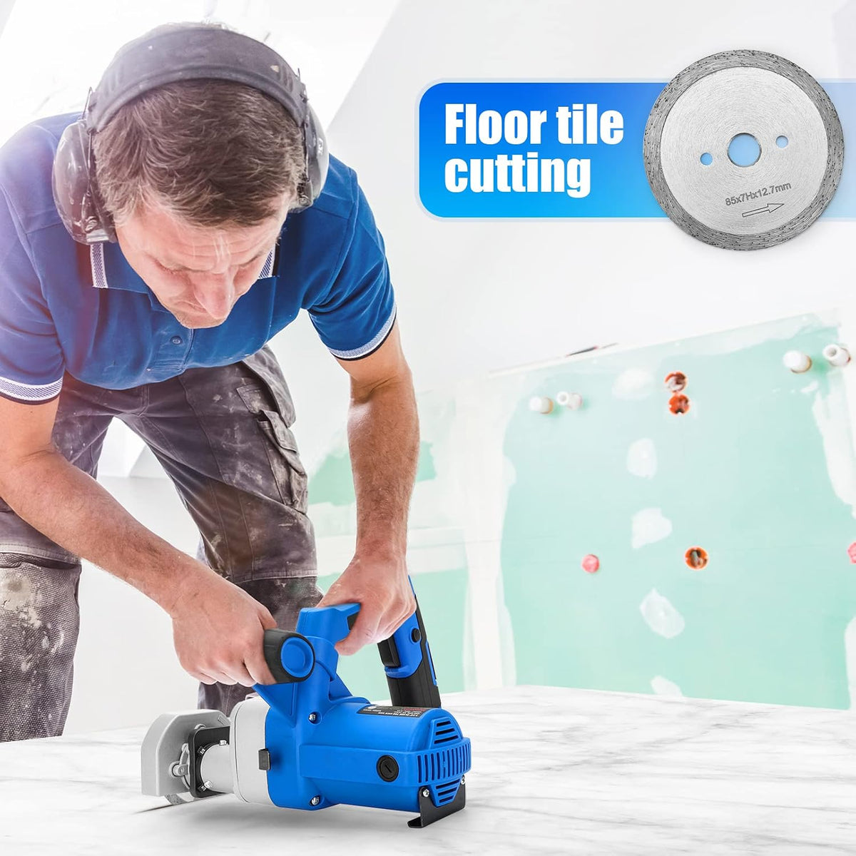 3-3/8-inch Circular Saw Blade for Toe Kick Saw,1 pcs Heavy Duty Alloy Blade for Ceramic Tile, Stone Tile. (Removing Subfloor or Tiles )