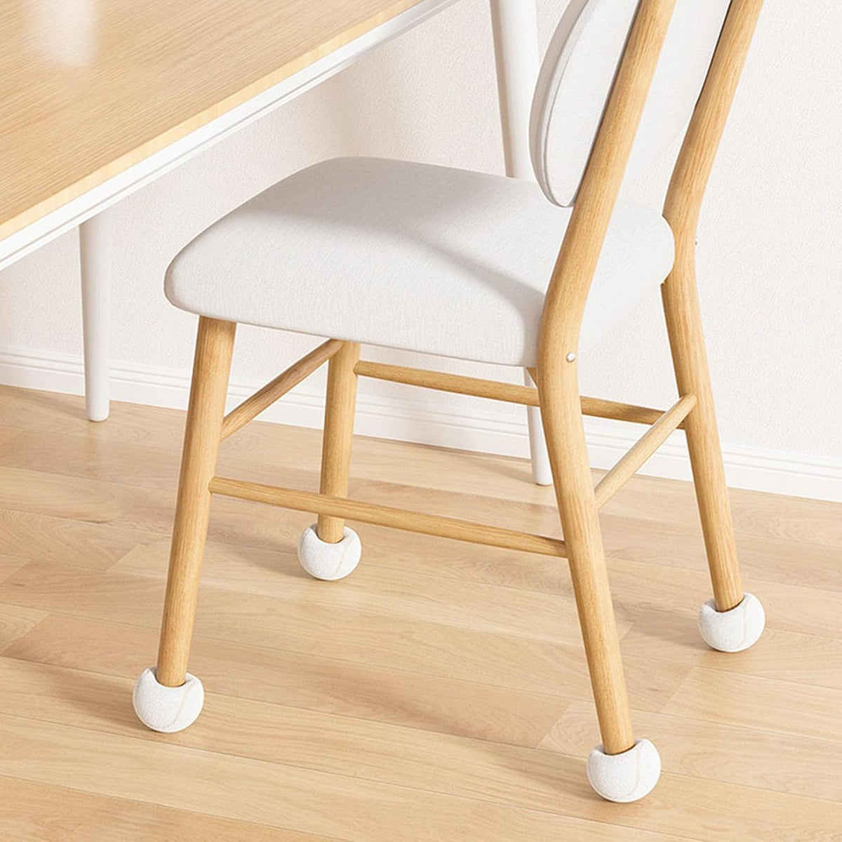 4pieces Pre Cut Tennis Ball Chair Leg Protectors Chair Leg Covers Cap Felt Pad Hardwood Floor Soft Pad Covers Enduring
