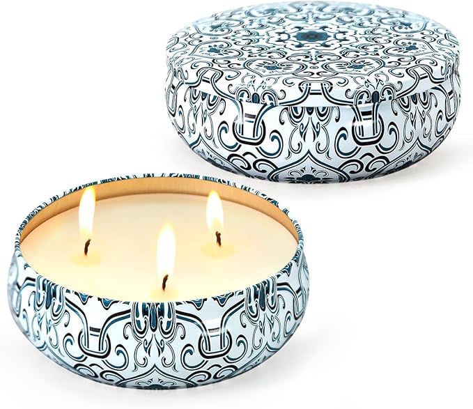 Citronella Candles Outdoor Large Candles 2 Pack 27oz in Total?3-Wick Burning for 150 Hours Suitable for Garden?Patio?Camping?Picnic and Barbecue in Summer