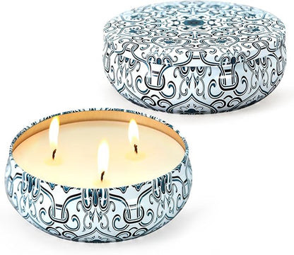 Citronella Candles Outdoor Large Candles 2 Pack 27oz in Total?3-Wick Burning for 150 Hours Suitable for Garden?Patio?Camping?Picnic and Barbecue in Summer