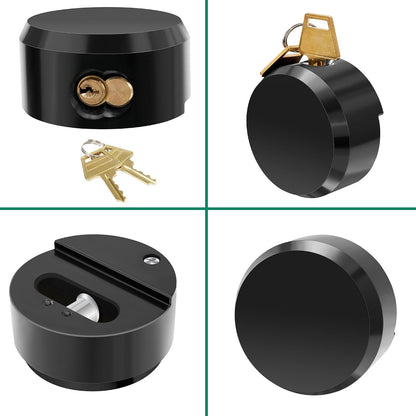 1 Piece Hidden Shackle Padlock, Heavy Duty Puck Lock for Trailers, Van Locks Keyed Alike Trailer Puck Padlocks with Enlarged Puck Lock for Vans, Black (Cosmetic Scratches)