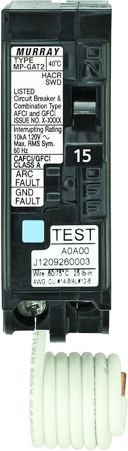 Siemens MP115DF 15-Amp Afci/Gfci Dual Function Circuit Breaker, Plug on Load Center Style