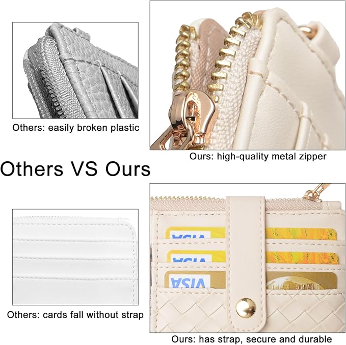 COOLANS Silicone Bracelet Wristlet Wallet Credit Card Holder RFID,ID Window,Key Ring Tassel,Slim Wallet Women Keychain Purse