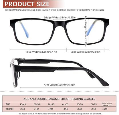 Reading Glasses for WomenMen Blue Light Blocking, Computer Readers Anti Eye Strain Blocker Eyeglasses 6 Packs