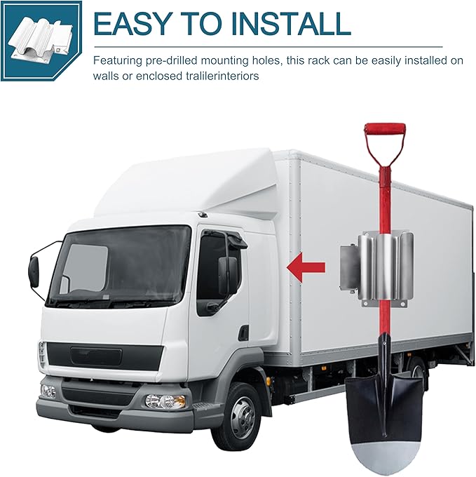 Shovel Holder, Spring Loaded Stainless for Dump TruckTrailer,for Shovels, Rakes,Snow Shovels,Hoes, Heavy Duty  SH675SS