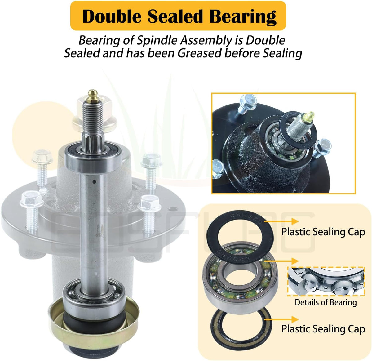 539131898 Husqvarna Spindle Assembly Replaces 539131898 Spindle Husqvarna Spindle Assembly 539131898 for Husqvarna Z248F Z242F TS354XD TS348XD MZT61 MZT52 MZT 61 MZ6128 MZ61 MZ 61 Tractors