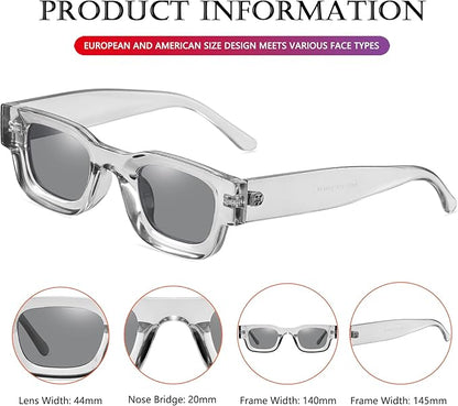 AIEYEZO Modern Thick Rectangle Sunglasses for Women Men Retro 90s Chunky Square Polarized Sunnies