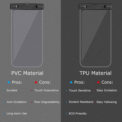 IFCASE Universal Waterproof Case, 2 Pack Large Phone Water Proof Dry Bag Pouch for iPhone 14 Pro Max, 13 12 11 XS XR 7 8 SE, Samsung Galaxy S23 S22 S21 S20 Plus, S23 Ultra 5G (PVC)
