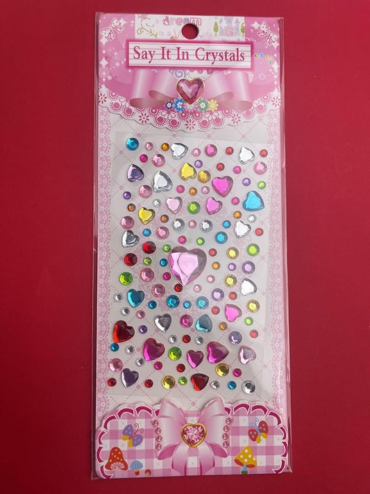 Colorful Nail Stickers Gem Stickers, Valentines Day Nail Stickers Rhinestone Stickers for Crafts, Self Adhesive Jewel Stickers, Acrylic Bling Gems Jewels Stickers Stick on Gems