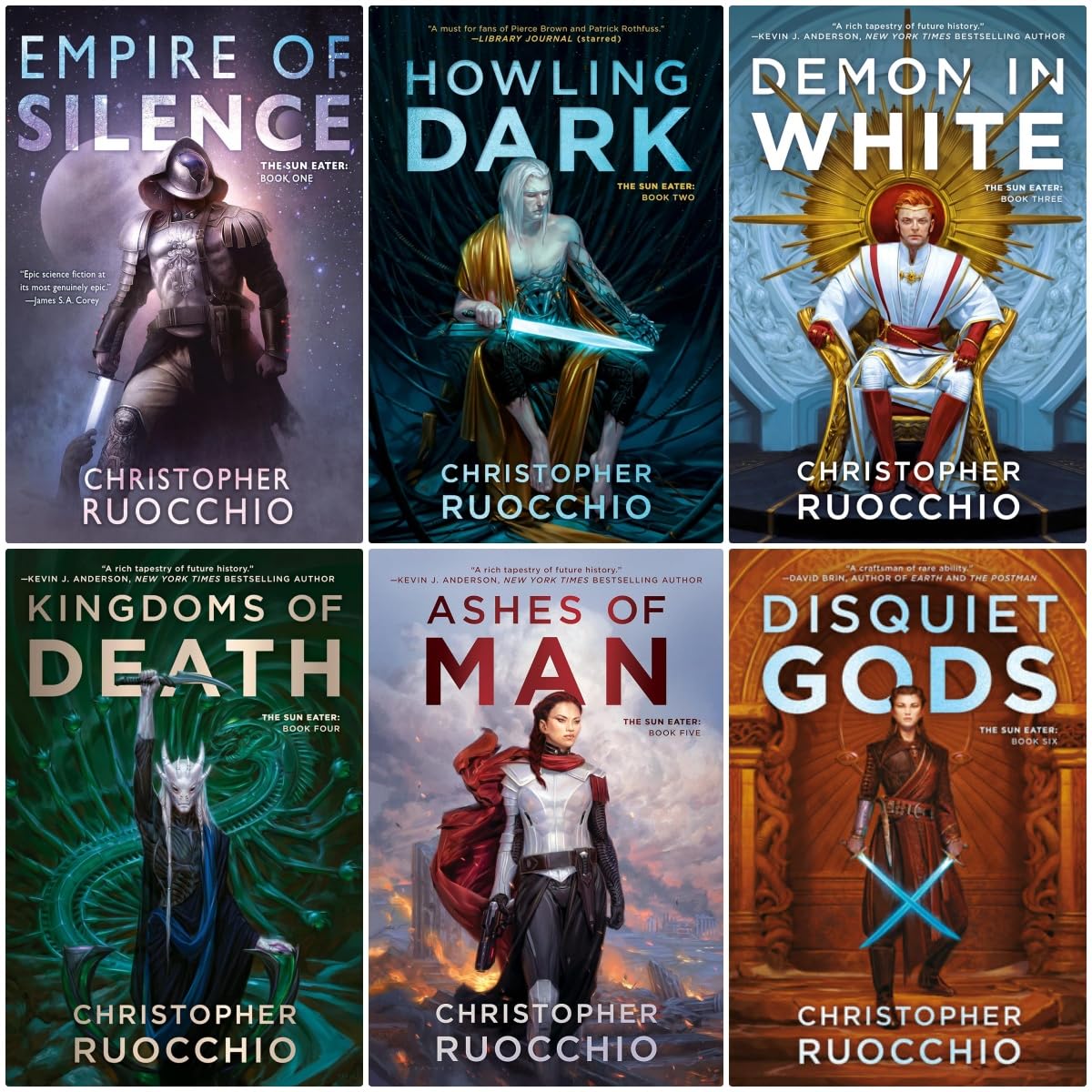 Sun Eater Series 6 Books Set - Empire of Silence, Howling Dark, Demon in White, Kingdoms of Death, Ashes of Man, Disquiet Gods.