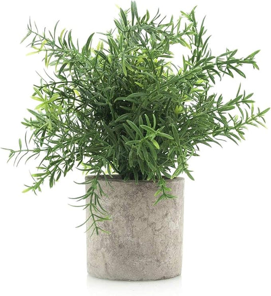 Velener Artificial Potted Rosemary Plants- Rustic Farmhouse Topiary Shrubs for Decoration Centerpieces Living Room, Shelf Bedroom Aesthetic Green Bathroom Accessories Boho Small Desk Plant Office