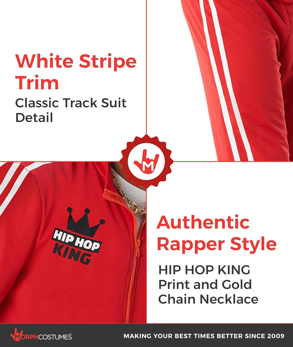 Morph 80s Costumes For Men, Rapper Costume Adults, 90s Costumes For Men, Mens Rapper Halloween Costume
