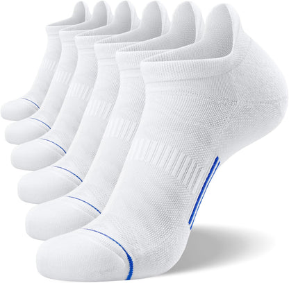 FITRELL Men's 5 Pack Ankle Running Socks Low Cut Cushioned Athletic Sports Socks 7-9/9-12/12-15