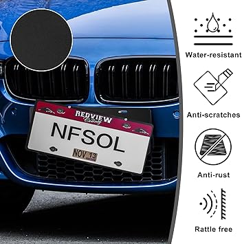 Demao License Plate Pad Anti Rrattle 2 Pack, License Plate Foam Padding Shockproof, Standard License Plate Frame EVA Paste for License Plate Backing Pad,11.4"x5.7"x0.1"