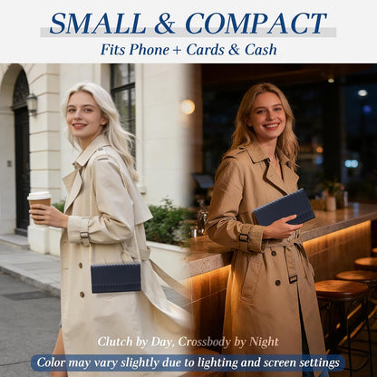 U+U Small Crossbody Bags for Women, Clutch Bag with Removable Chain, Card Slots & Phone Pocket - Lightweight Purse (10Colors)