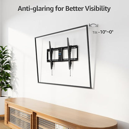 MOUNTUP UL Listed TV Wall Mount, Tilting TV Mount Bracket for Most 37-82 Inch Flat ScreenCurved Low Profile Wall Mount Saving Space Max VESA 600x400mm Hold up to 99 lbs Fit 16" 18" 24" Stud MU0008
