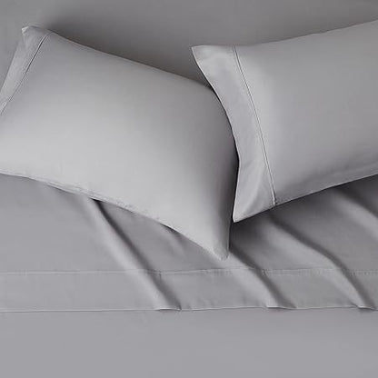 Basics Lightweight Super Soft Comfortable Brushed Microfiber 4 Piece Bed Sheet Set with 14-Inch Deep Pockets, Queen, Dark Gray, Solid