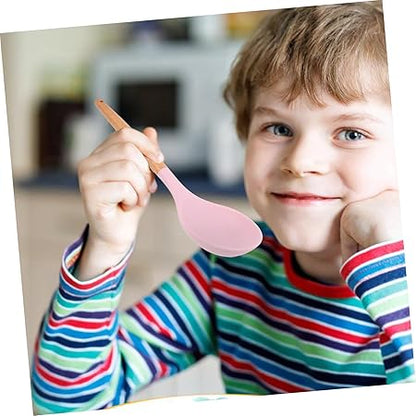 Zerodeko Beech Handle Silicone Spoon Kitchen Utensils for Cooking Nonstick Heat Resistant for Kitchen Needs