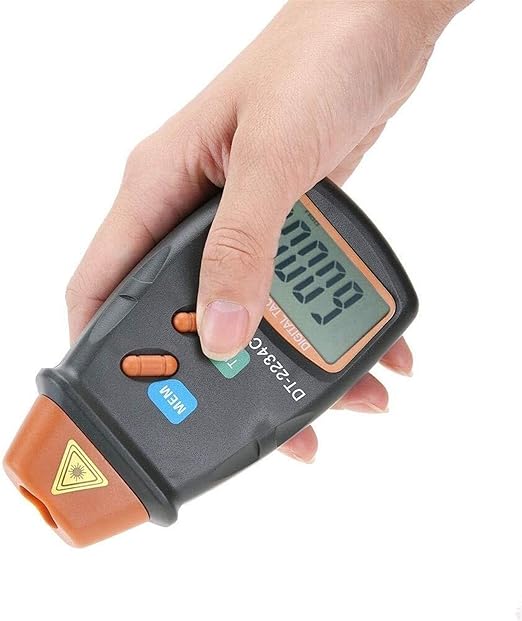 Digital Non-Contact Tachometer,DT-2234C RPM Tach Tester Meter 2.5-99,999RPM Auto Range Motor Digital Photo Tachometer,LCD ABS,Per Car,Wheels, Lathe, Electrical Fan,Paper Making