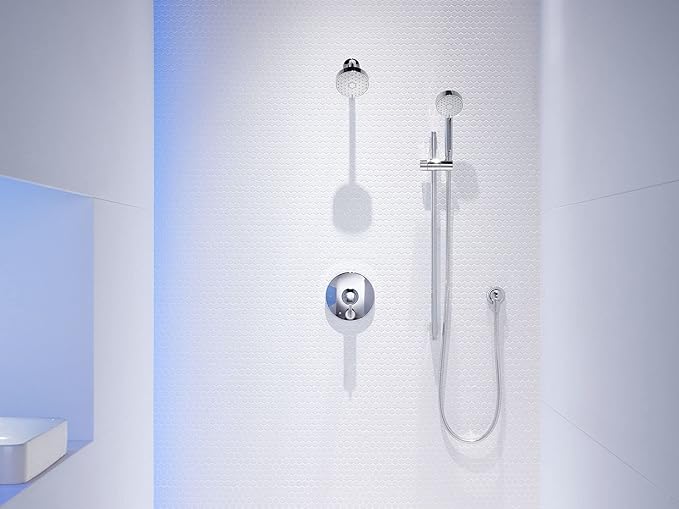KOHLER K-72419-CP Awaken G110 Multifunction Showerhead, 3 Spray Settings, 2.0 GPM, Polished Chrome