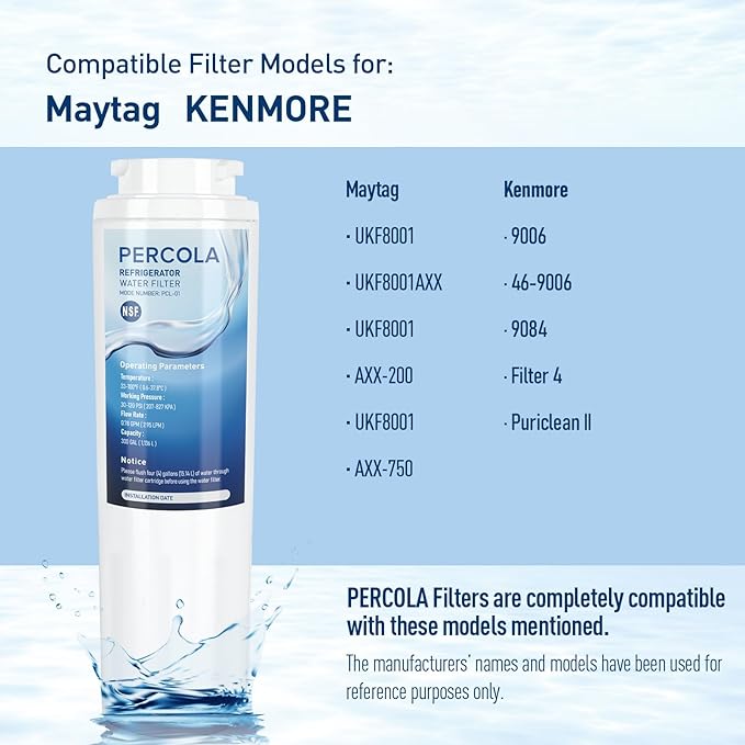 9084 Water Filter, NSF 42, 53 & 401 Certified Filter Replacement for Kenmore 9084, 469084, 9006, 46-9006, 9005, 469005, 9992, 469992, 469992P (2 Pack)