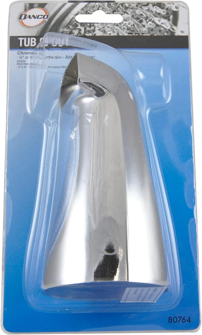 Danco, Inc. 80764 Spout, Front, Metal, Chrome, for Use with 12 in, 34 in IPS Connection and TubShower Faucet Brands