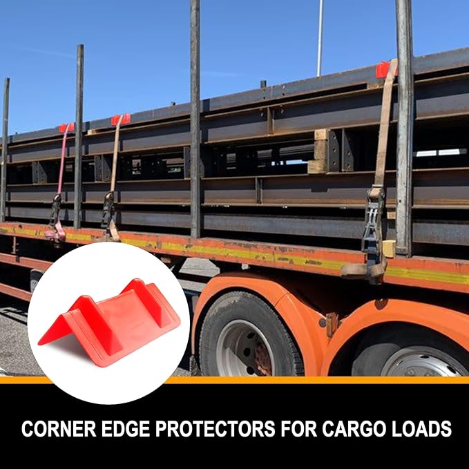 ENJ 20 Pack Flatbed Edge Protectors for Cargo Loads Corner Protectors Flatbed Used Together with Webbing to Protect Cargo, Red