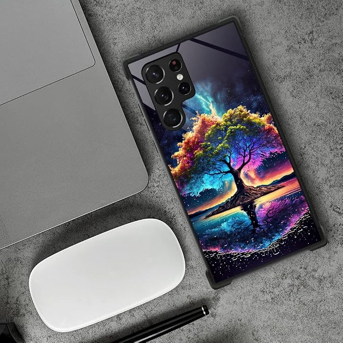 ZHEGAILIAN Compatible with Samsung Galaxy S24 Ultra Case,Beautiful Life Tree S24 Ultra Women Girls,Shockproof Anti-Slip Drop Protection with Soft TPU Bumper Pattern Design
