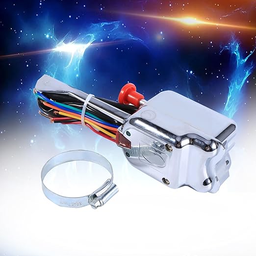 Turn Switch Supplied with Clamp Universal Street Hot Rod Chrome Turn Switch Easy to Install Control Turn Switch Compatibel with 12V
