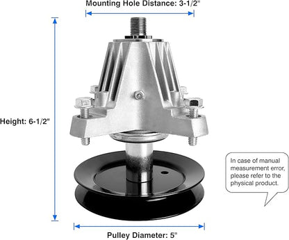 Replacement 918-06980 Spindle Fits for Cub Cad et 50" Deck Mower - Spindle Assembly Compatible with Troy Bilt Super Bronco 50 Mustang 50 ZTR, Cad RZT LX 50 Mower, with Grease Fitting,Replace 618-06980