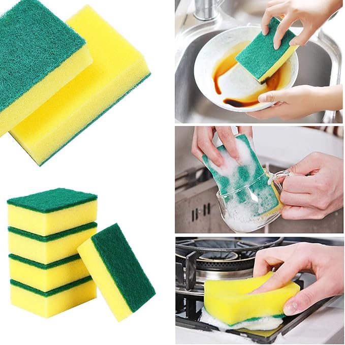 23 Pack Sponge Individually Wrapped, Non Scratch Scrouing Sponges for Household Cleaning, Dishes, Kitchen, Apartment, Car, Bike
