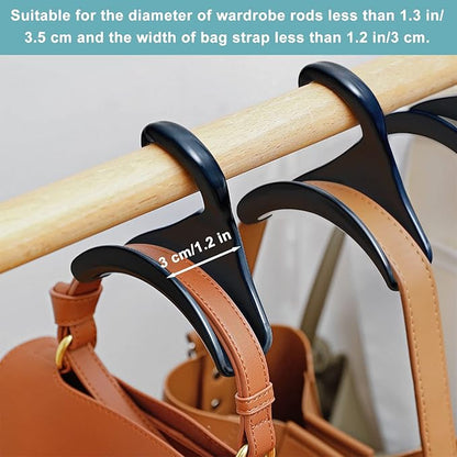 6PCS Purse Handbag Hanger Hooks for Closet, Handbag Organizer Purse Hooks, Bag Rack Holder Storage for Hanging Tote Bag Backpacks Satchels Crossovers Scarf Belt and Tie (Black)