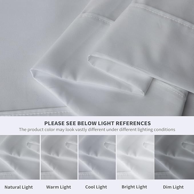 MapleStone Queen Flat Sheet 6 Pack,Premium Soft  Breathable,Brushed Microfiber Fabric,Anti-Shrinkage  Non-Fading,Bulk Flat Sheets Only Queen Size(Light Grey)