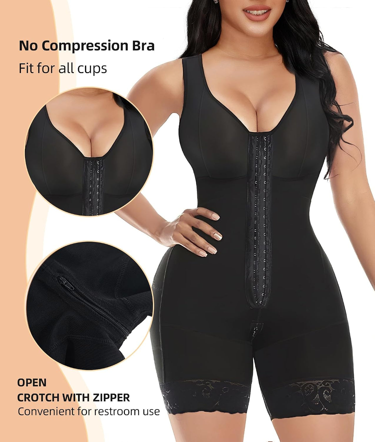 This YIANNA full body shaper provides tummy control and wireless breast lift design for a flattering, comfortable fit.