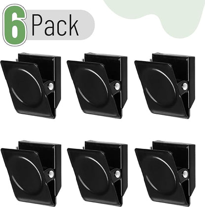 Mr. Pen- Magnetic Clips, 6 Pack, 1.2", Black Magnetic Metal Clips