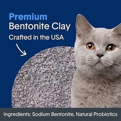 Boxie Probiotic 40 Day Natural Odor Control Cat Litter, 28lb Clumping Clay Kitty Litter