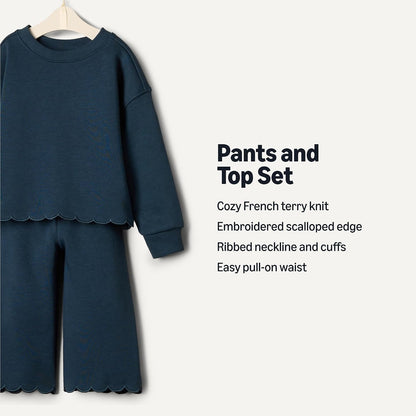 Essentials x Sofia Grainge Toddlers and Baby Girls' French Terry Sweatshirt Pant and Top Set