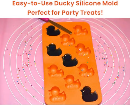 Duck Silicone Mold (11 Cavity) - 3D Candy, Bite-Size Treats, Funny Ice Pops - Food-Grade, Easy-Release, Freezer Safe