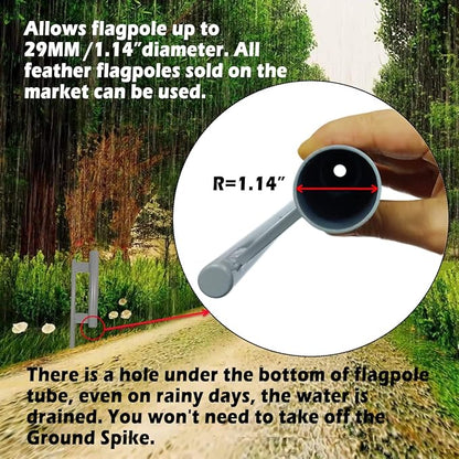 30in Heavy Duty Ground Spike for Flag Pole,Swooper Flutter Flag Hardware