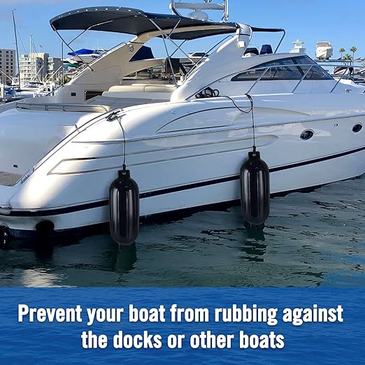 Affordura Boat Fender 4 Pack Boat Bumpers Fenders with 4 Ropes, Boat Bumpers for Pontoon Boat Fenders Inflatable