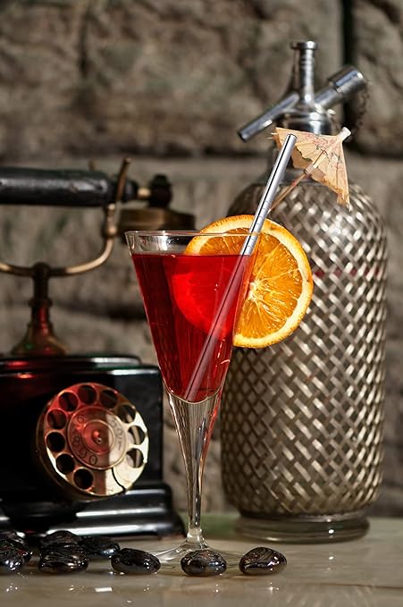 Cocktail Straws Short Small Mini Straw Reusable Metal Stainless Steel Bar Drinking Straws Set with Cleaner Brush for Cocktails Rock Gin Glass Coffee Mason Jar Tumblers Fruit Juice, Silver 8 Pcs