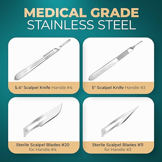 Advanced Dissection Kit Biology Lab Anatomy Dissecting Set with Stainless Steel Scalpel Knife Handle Blades for Medical Students and Veterinary by InstaSkincare (38 Pcs)